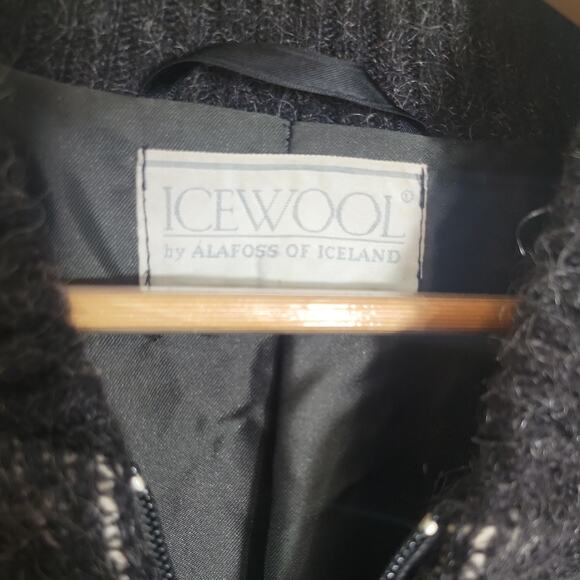 Vtg Iceland Wool Gray Zip Jacket Snowflake Alafoss Icewool Lined Sm Unisex - Picture 3 of 10